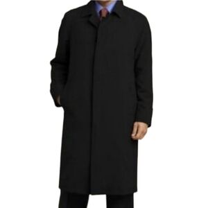 Sanyo New York Black Tench Coat Rain Jacket Classic Business Minimalist